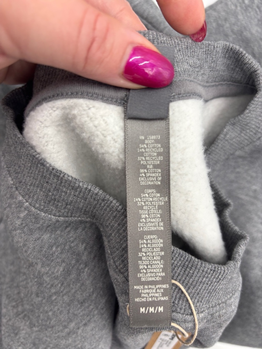 SKIMS Lounge Fleece Sweatshirt in Dark Heather Grey - Picture 6 of 7